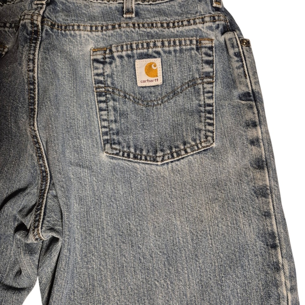 Carhartt Women's 12x30 WB160 VIO Blue Denim Jeans Relaxed Fit 100% Cotton - Picture 6 of 12